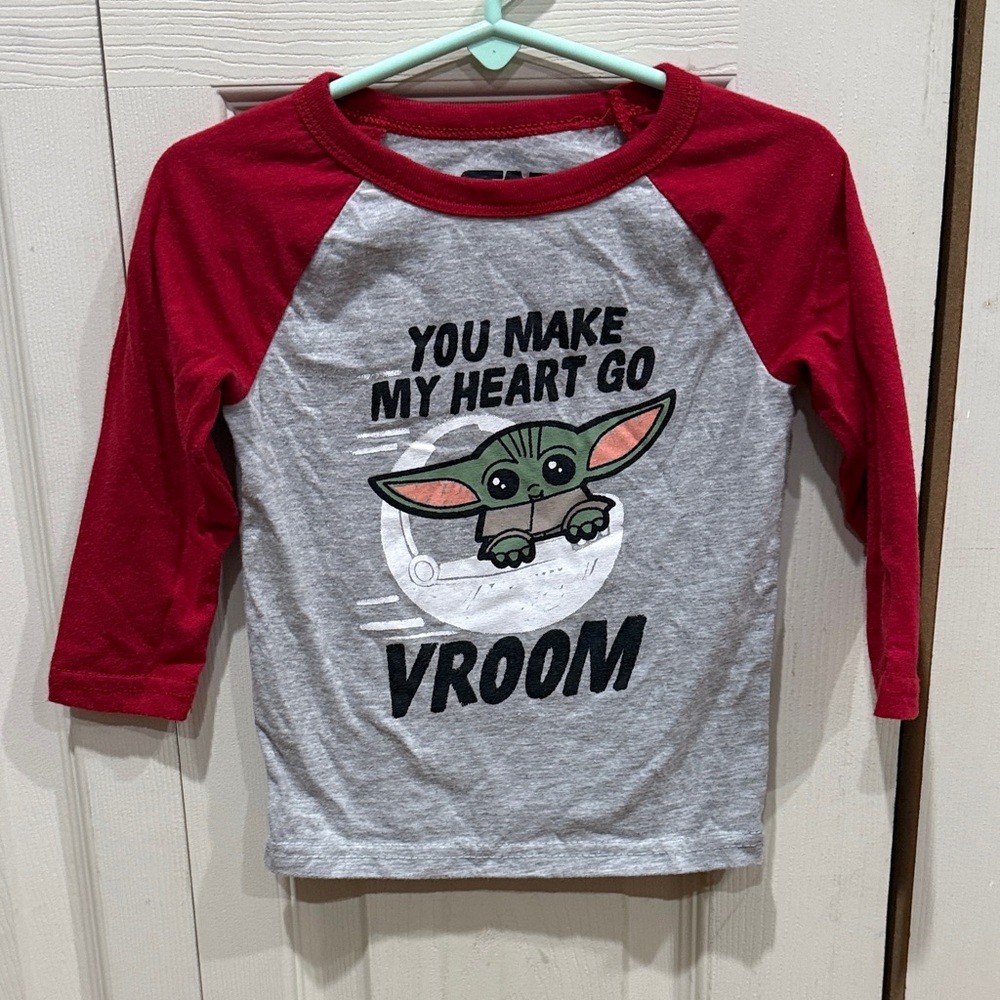 Star Wars Red and Gray Baby Yoda Valentine’s Shirt